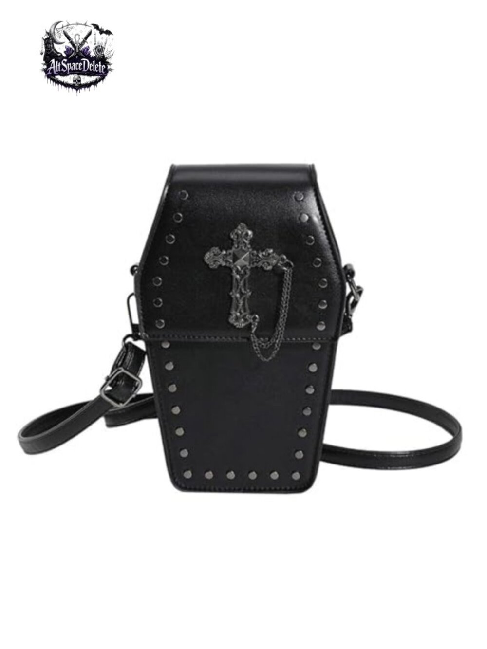 Goth Coffin Crossbody Bag Small Clutch Purse Halloween
